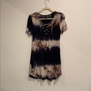 Tie Dye Mini Dress, Lace Up *WINDSOR*